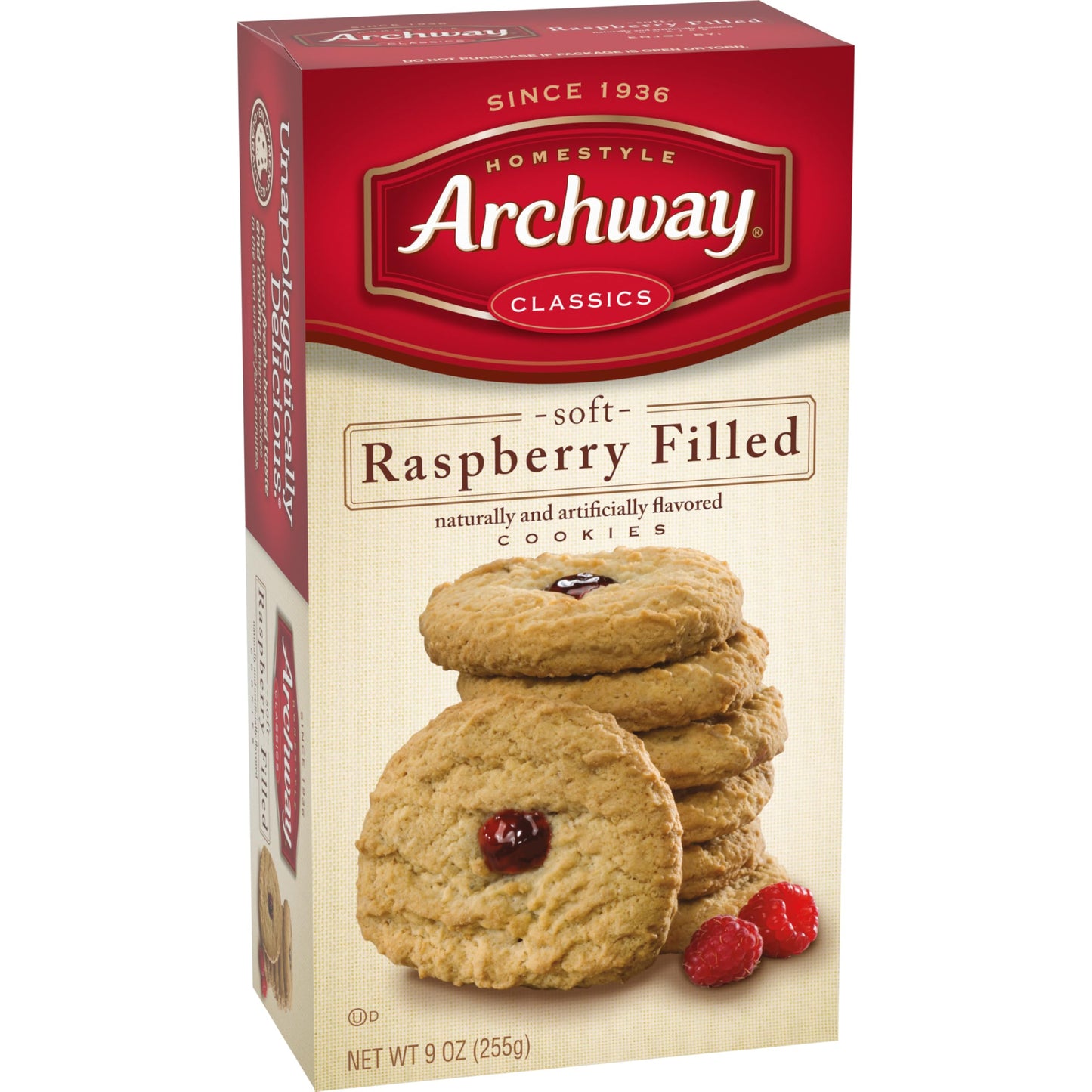 Archway Cookies, Raspberry Filled, 9 Oz (Pack of 4)