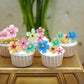 Rssta i Edible Flowers Cupcake Toppers, 35 Pack in Design 2, Paper Material for Baby Shower, Wedding, Birthday Cake Decorations
