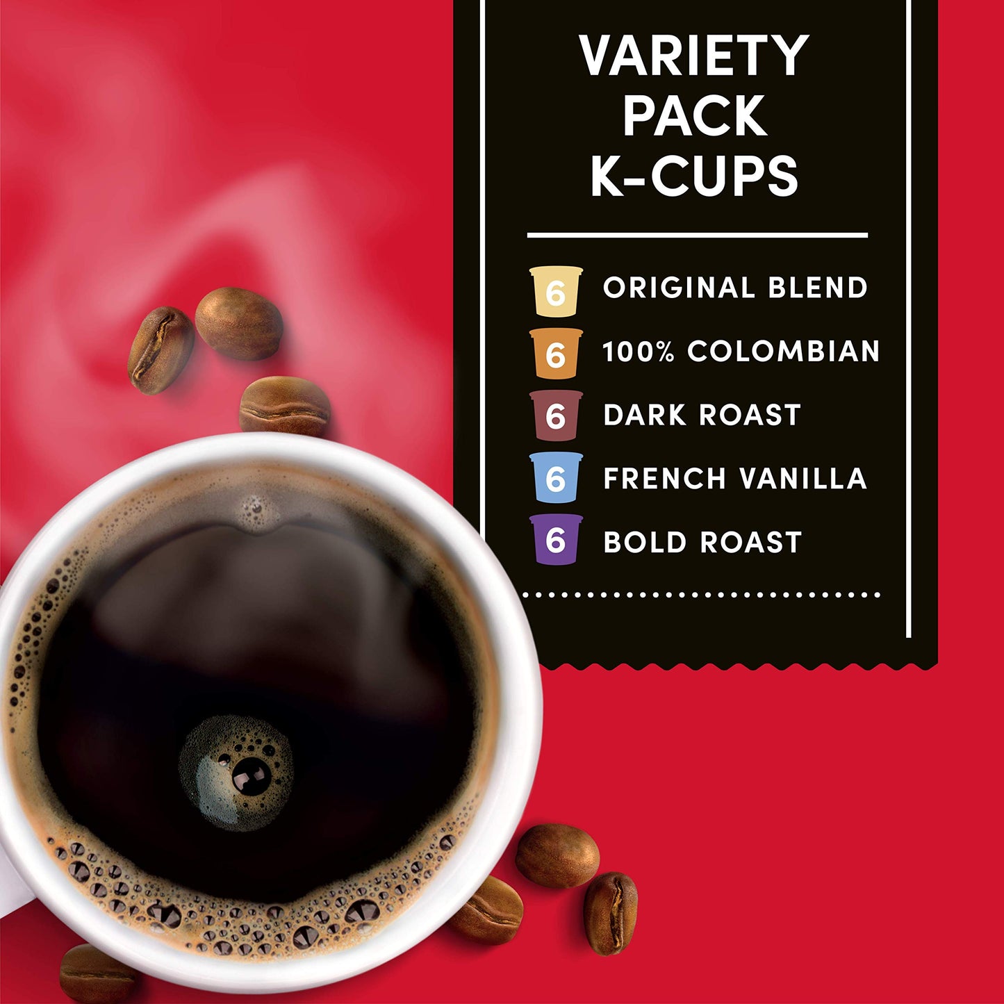 Tim Hortons Coffee Variety Pack, Single-Serve K-Cup Pods, 90ct Total, Compatible with Keurig, Red, 30 Count (Pack of 3)
