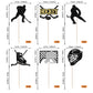 Rssta i Hockey Cupcake Toppers, 24 Pack, Black Glitter, Ice Hockey Theme Decorations for Birthday Party, Model XM544-Black