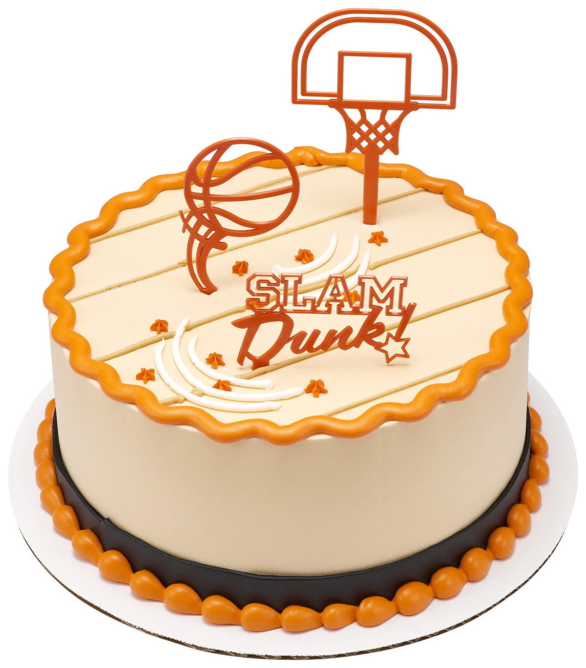 Decopac Basketball Slam Dunk Cake Decorating Kit, 3 Piece Cake And Cupcake Toppers For Birthdays, Parties, And Team Celebrations