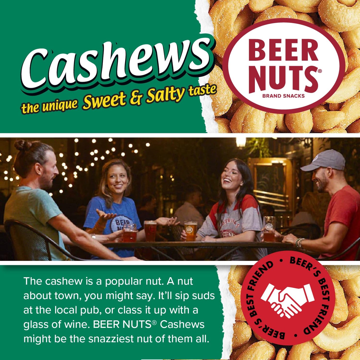malt-inspired NUTS Crunchy Party Snack Mix, 8oz Pack - Cashews, Pretzels, Cheese Sticks, Sesame Sticks, Peanuts, Roasted Corn Nuts