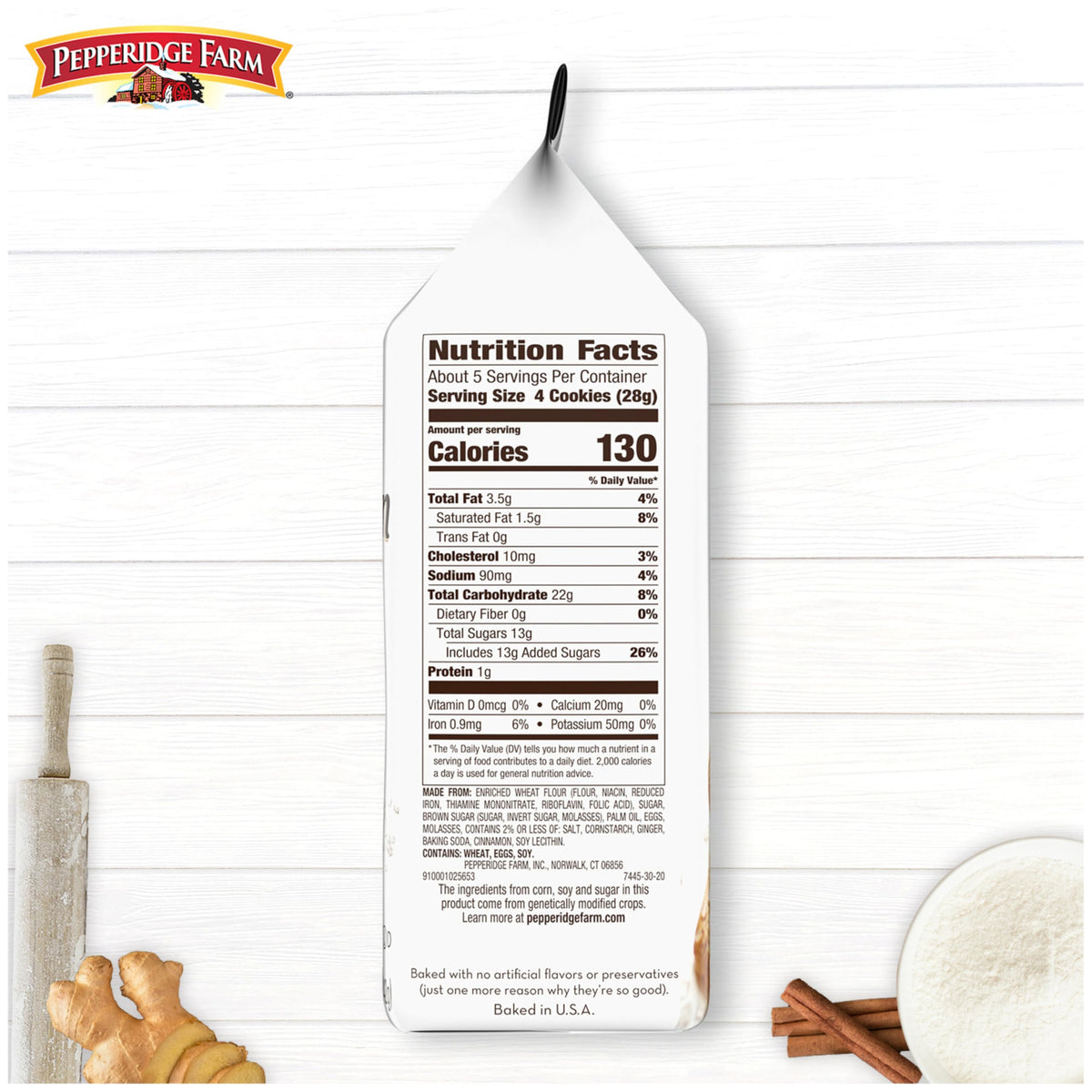 Pepperidge Farm Gingerman Cookies, 21 Ginger Cookies, 5 oz. Bag