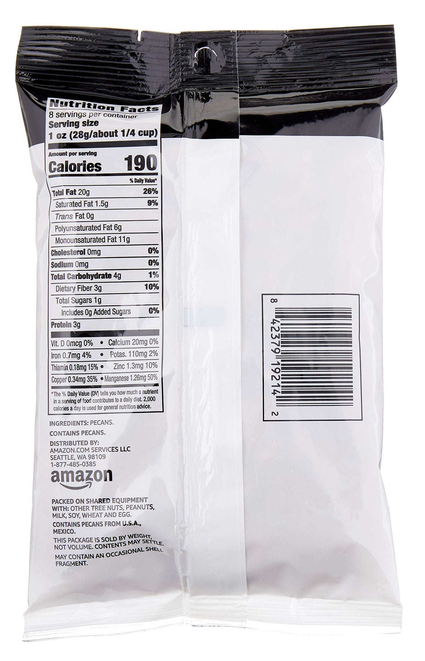 large online retailer Brand - Happy Belly Pecan Halves  No Added Salt  8 ounce (Pack of 1)