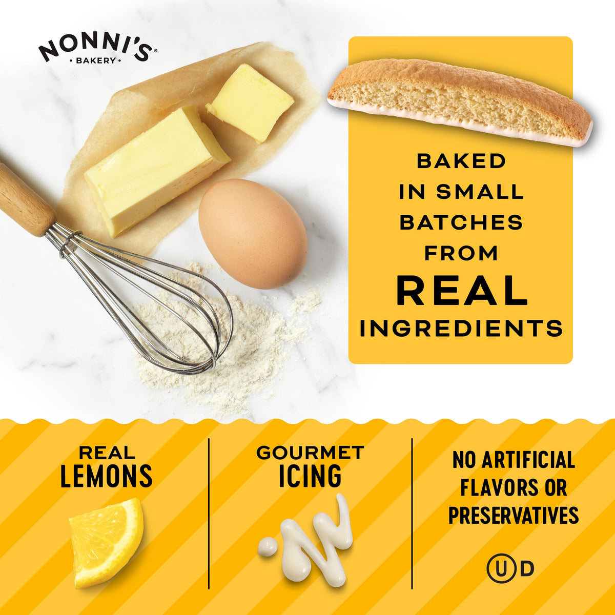 Nonni'S Limone Biscotti Italian Cookies - Lemon Cookies - Biscotti Individually Wrapped Cookies - Lemon Italian Biscotti Cookies