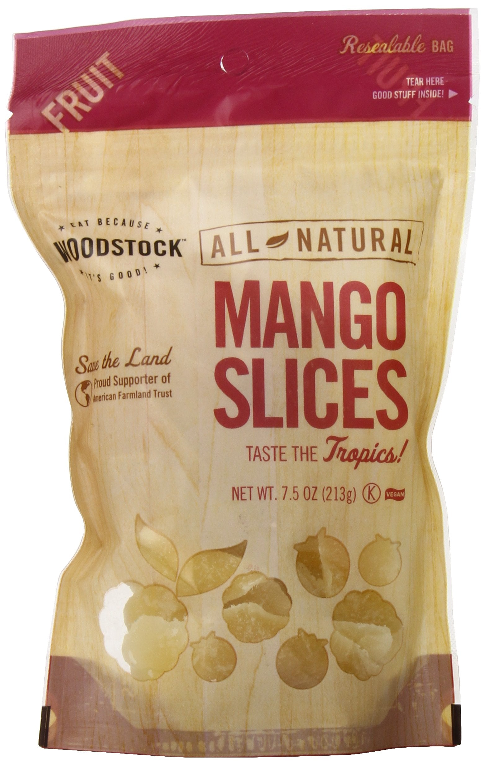 Woodstock All-Natural Mango Slices, Low Sugar, 7.5 Ounce