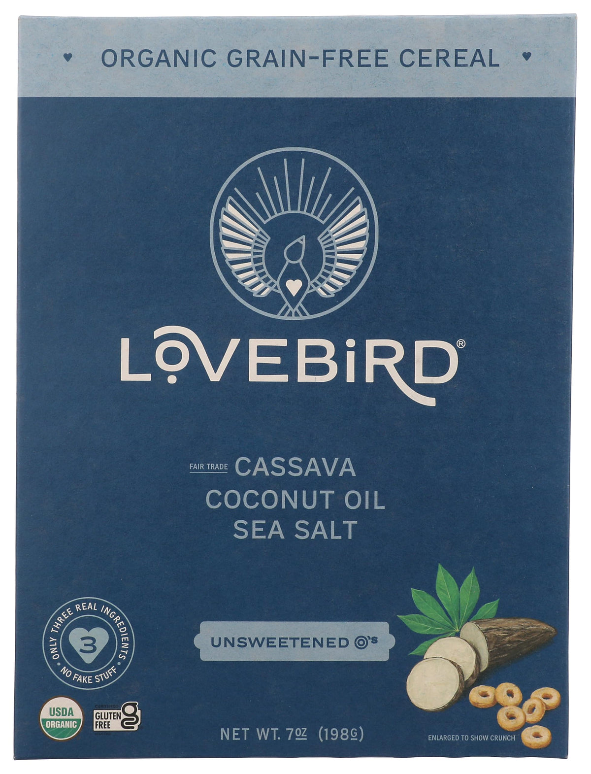 Lovebird Organic Grain Free Unsweetened OS Cereal, 7 Oz