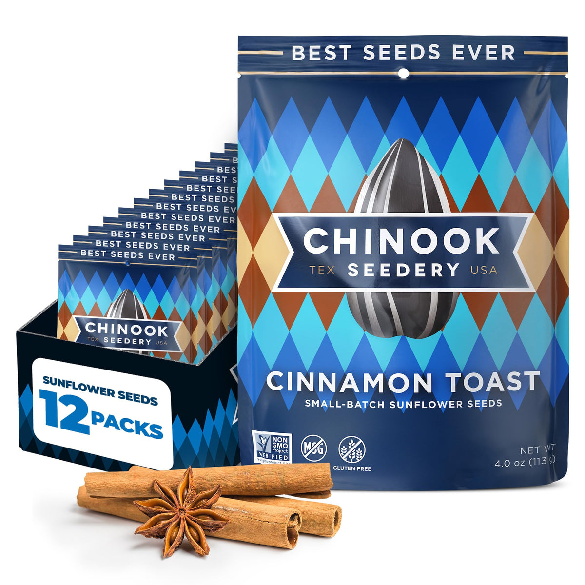 Chinook Seedery Roasted Jumbo Sunflower Seeds - Keto Snacks - Best For Snack Packs - Gluten Free, Non GMO Snack Food Gifts - 4 o