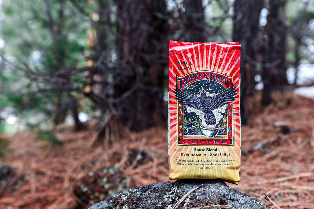 Ravens Brew Coffee Gourmet Dark Roast Ground Coffee - House Blend 12Oz Bag