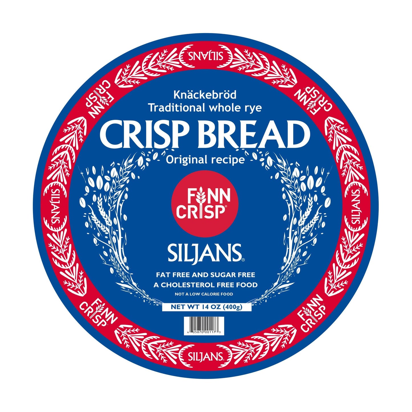 Finn Crisp Siljans Round Rye Crispbread 2 x 14oz | Knckebrd From Finland | Multipack of Authentic Finnish Sourdough Crispbreads