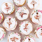 Keaziu 40PCS Edible Cupcake Toppers Ballerina Tutu Picks 2x0.05 Pink Purple Blue Green for Wedding Baby Shower Birthday Party