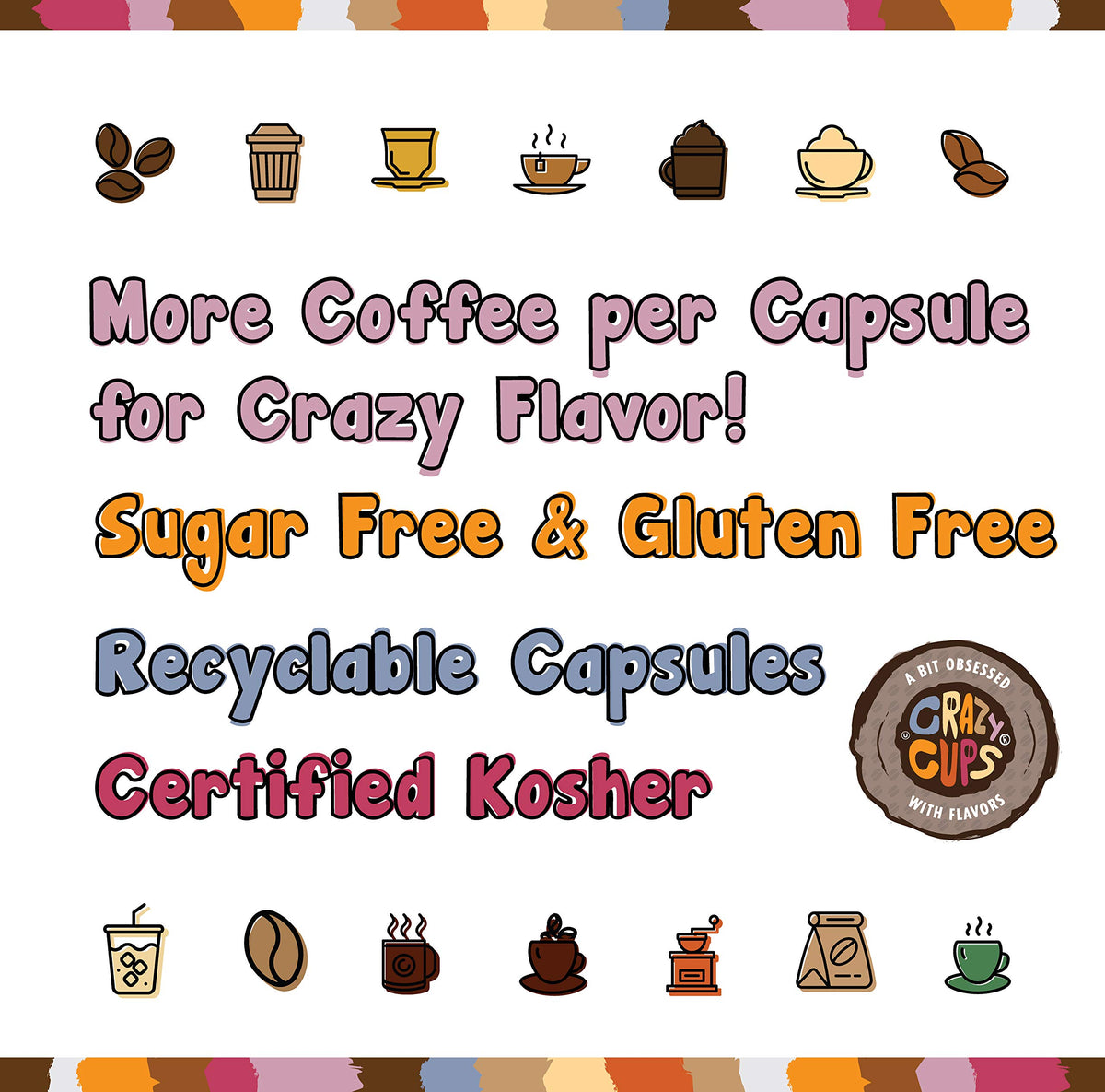 Crazy Cups Flavored Coffee Pods, Berries & Cream, Medium Roast, 88 Count (Pack of 4), Compatible with Keurig K Cup Machines
