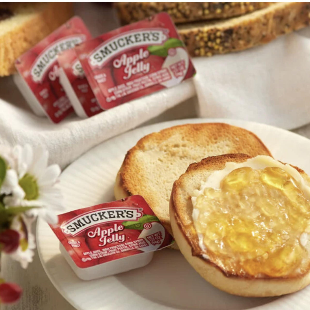 Assorted Jelly & Jam Cups - Single-Serve Apple, Grape, Strawberry & Mixed Fruit - Individual Breakfast Spreads for Restaurants,