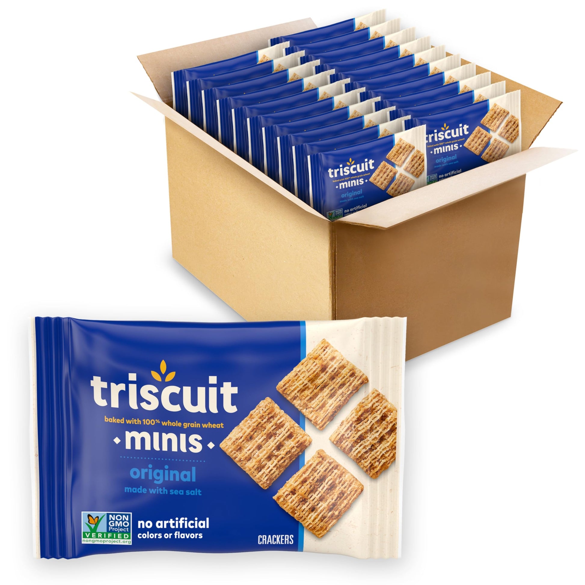 Triscuit Minis Original Whole Grain Wheat ers  Vegan ers  Bulk Lunch Snacks  20 Snack Packs