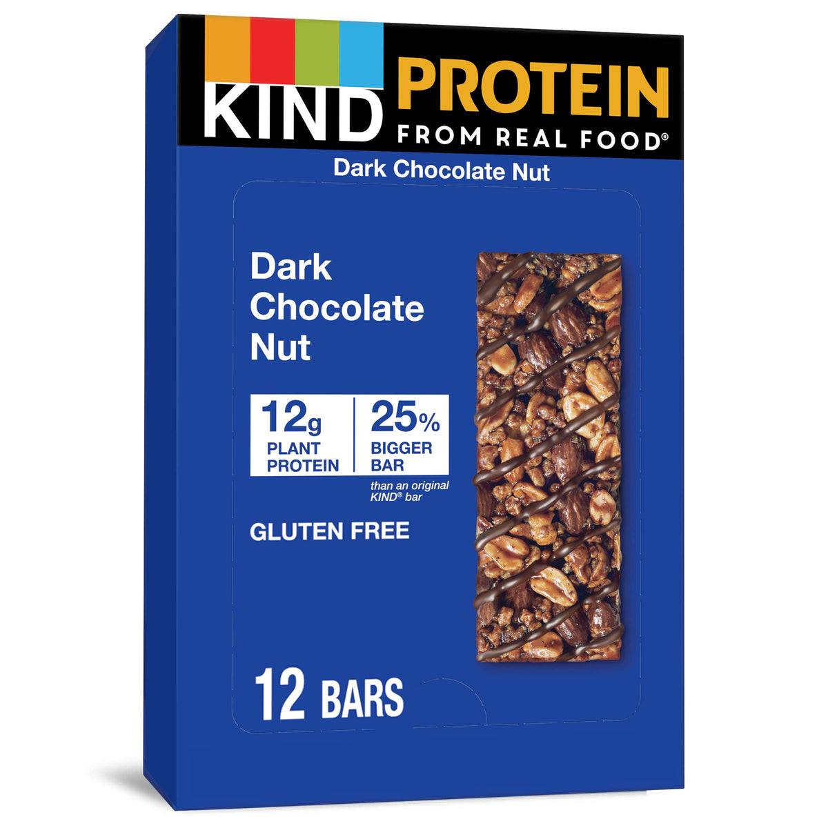 KIND Protein Bars Double Dark Chocolate Nut Gluten Free 12g Protein 1.76oz 12 Count