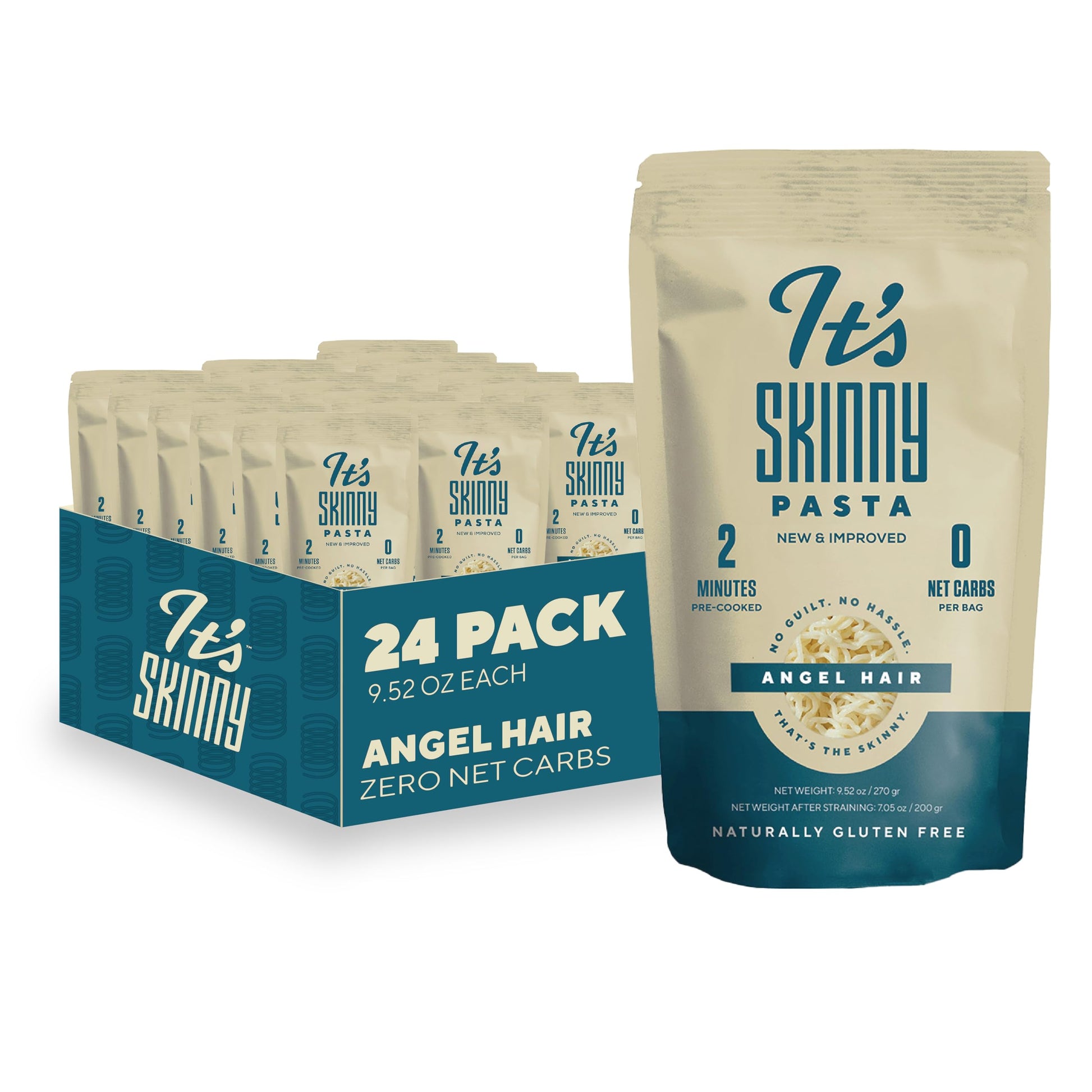 Its Skinny Pasta- Low Carb, Gluten-Free Konjac Pasta, Keto & Vegan-Friendly, Sugar-Free, High Fiber, Only 4.5 Calories per Servi
