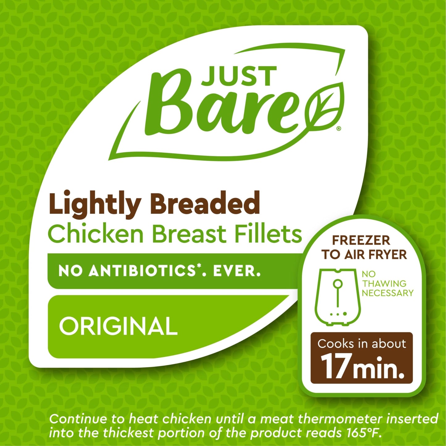 Just Bare Chicken Lightly Breaded Chicken Breast Fillets| Fully Cooked | 16 G Protein | Frozen | 1.5 LB