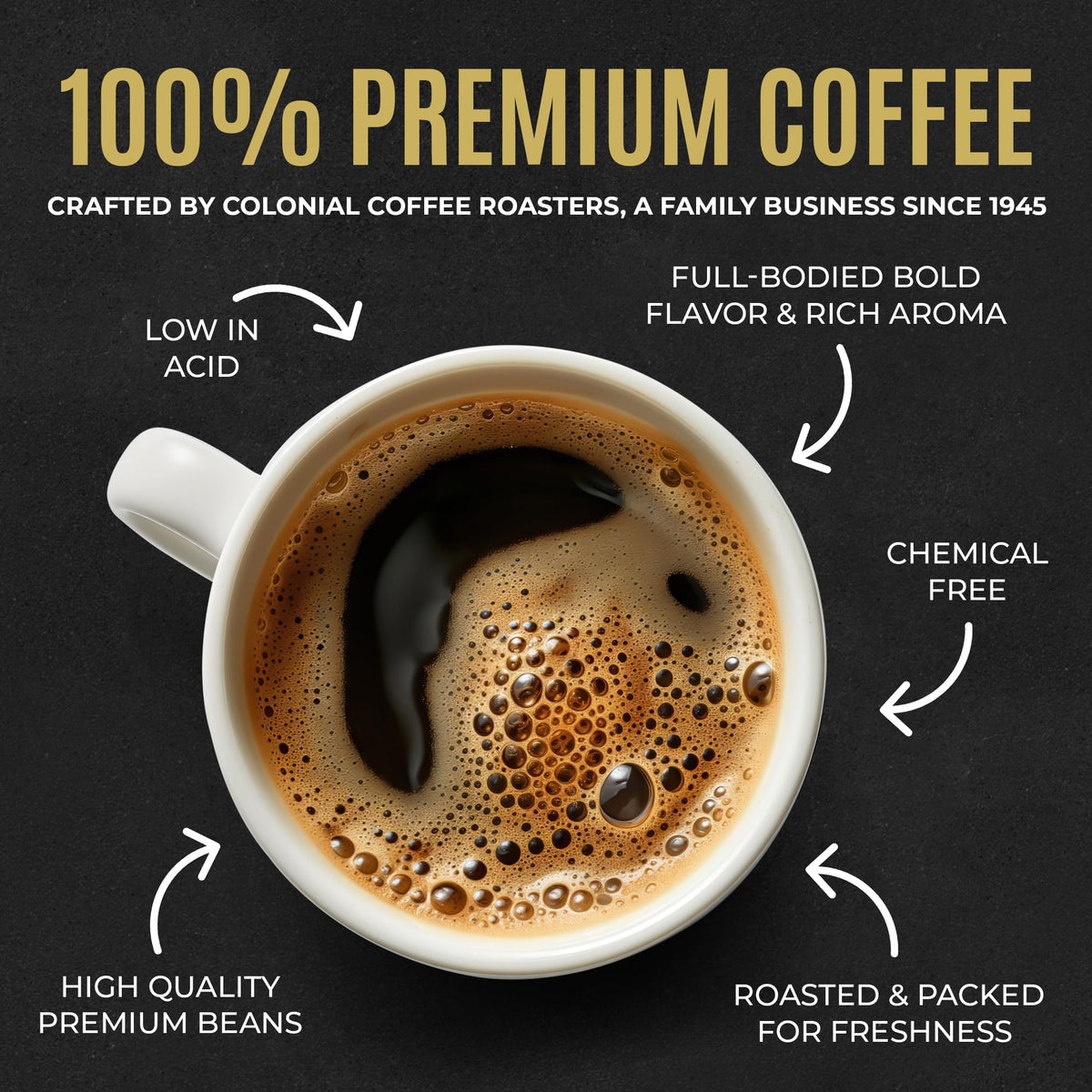 Colonial Coffee 100 Count Single Pot Coffee Packets - 100% Arabica Donut Shop Blend Medium Roast | Pre-Measured Frac Packs for 1