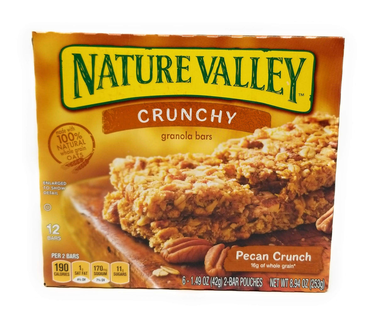 Nature Valley, Crunchy Granola Bars, Pecan Crunch, 8.9oz Box (Pack of 4)