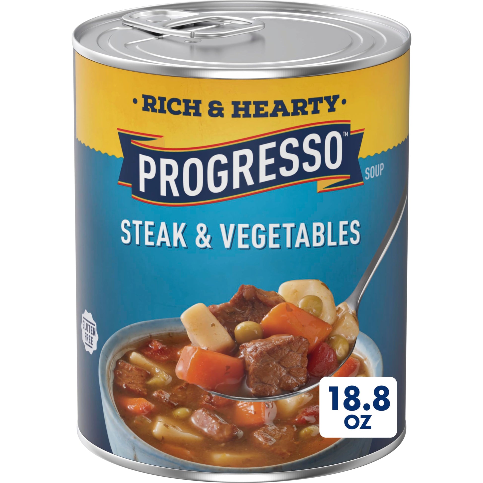 Progresso Rich & Hearty  Steak & Vegetables Canned Soup  Gluten Free  18.8 oz.