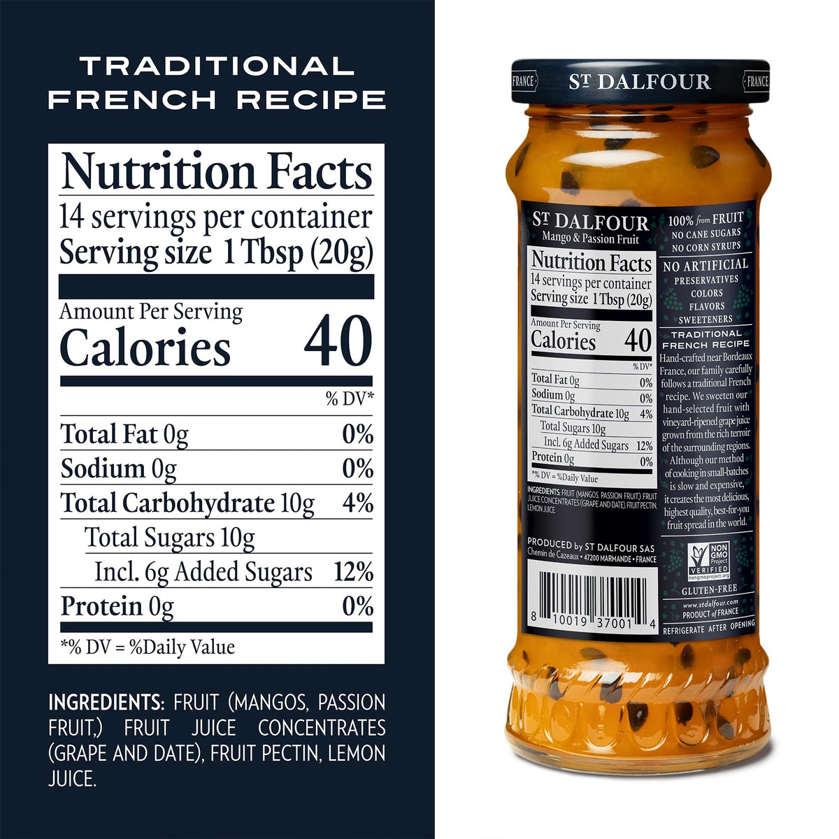St Dalfour - Consrv Mango Pssn Fruit - Case of 6 - 10 OZ (6x10 OZ)