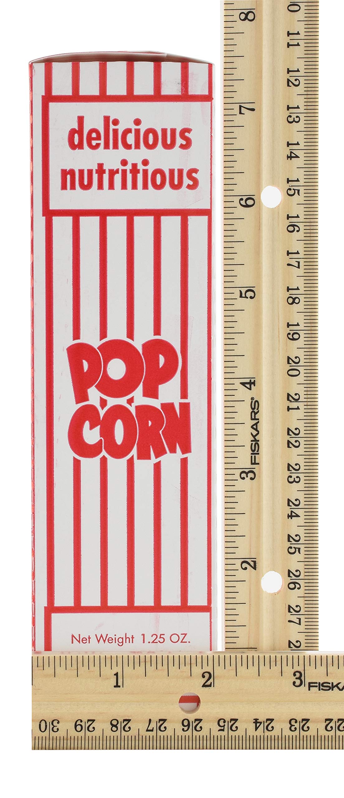 SNAPPY Popcorn Boxes, Close Top, Red and White, 1.25 Oz, 100 Count, Model 3003H