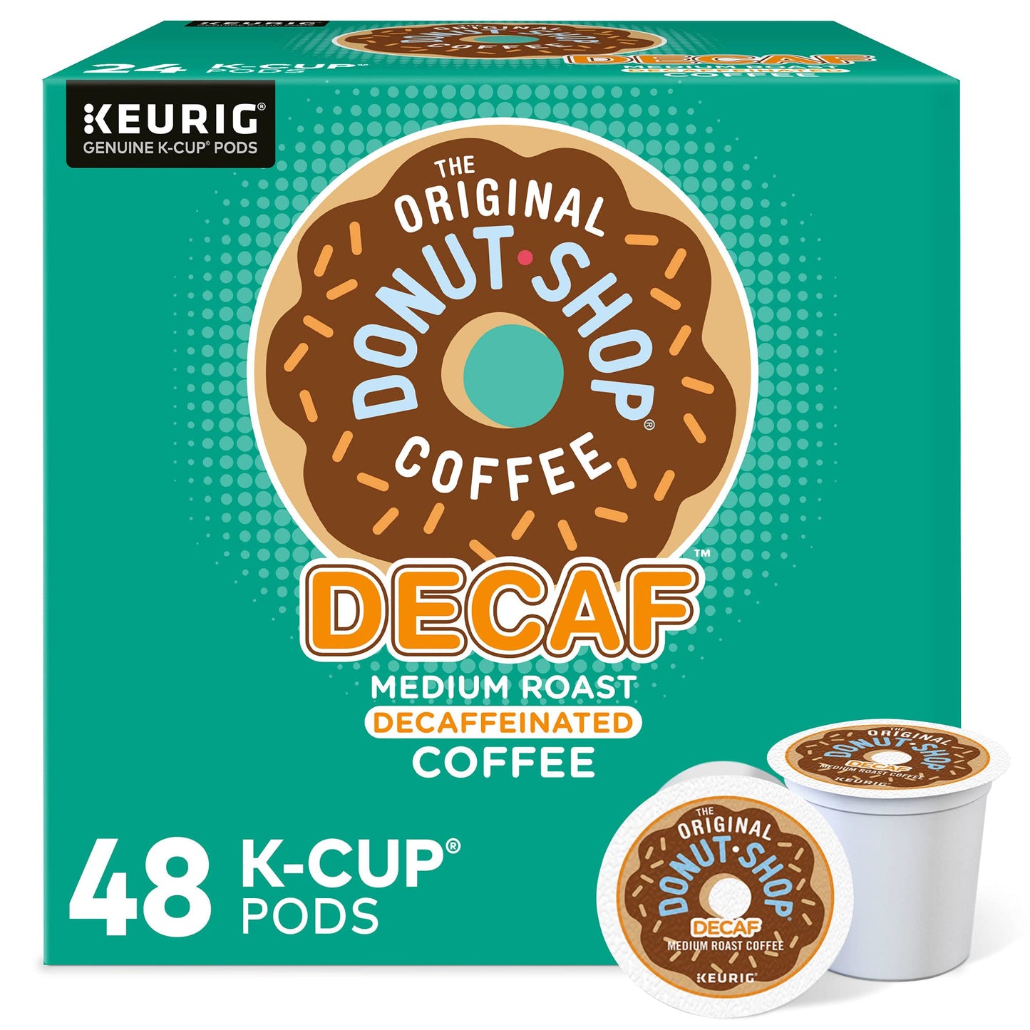 The Original Donut Shop Decaf Medium Roast Coffee K-Cup Pods, 48 Count