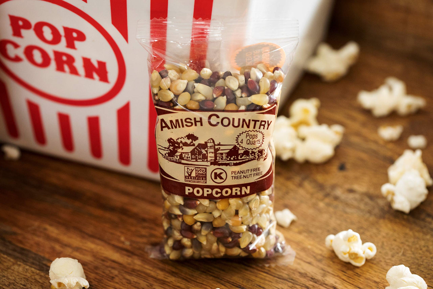 Amish Country Popcorn | 24-4 Oz Bags - Rainbow Kernels | Old Fashioned, Non-GMO and Gluten Free