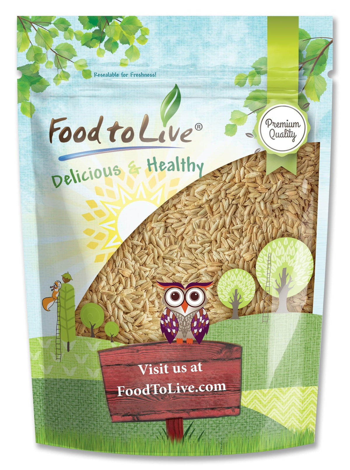 Food to Live Rye Berries, 1.5 Pounds - Whole Grain Powerhouse for Bread, Sourdough, Porridge, and Granola. Rich in Fiber and Nut