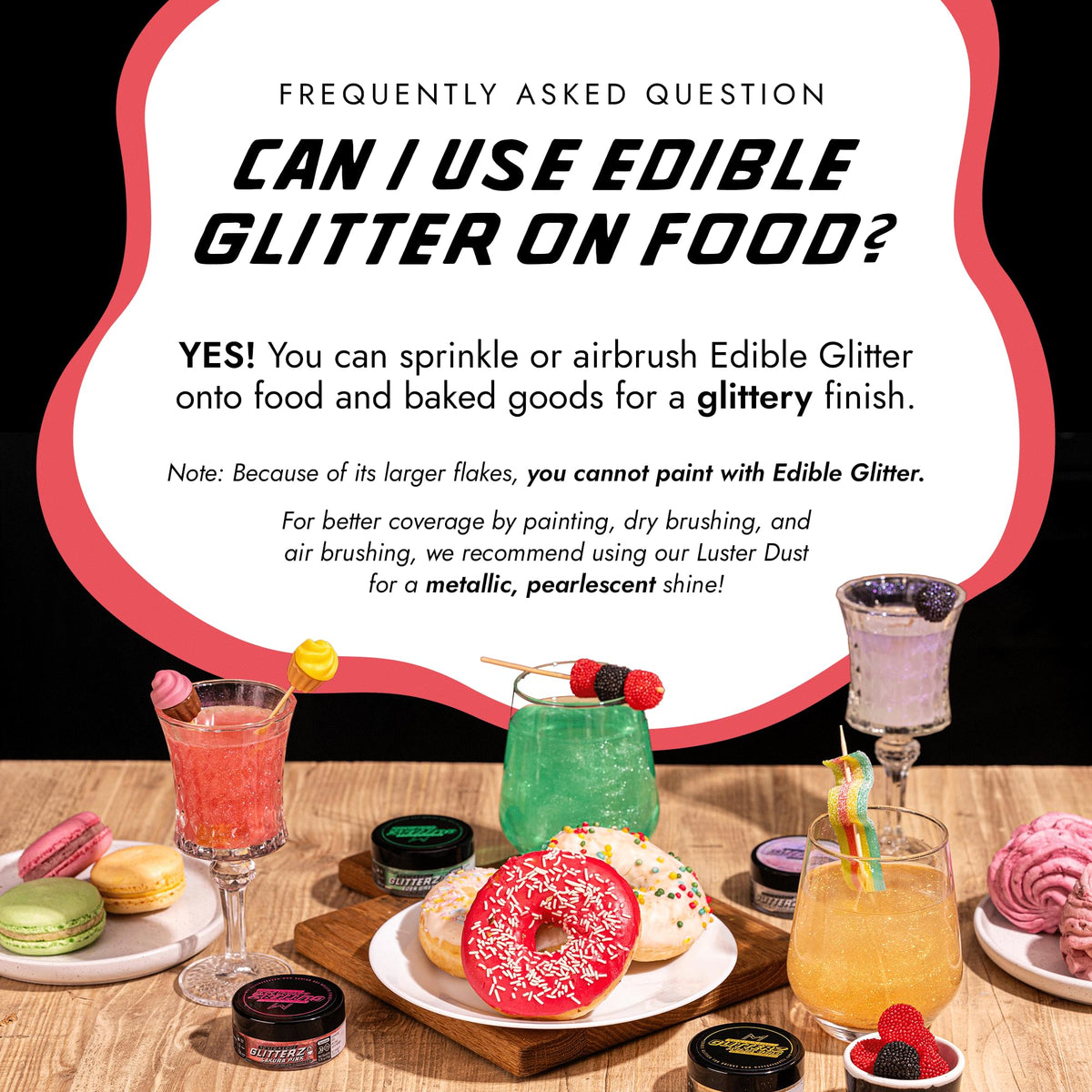 MONÉGASQUE Edible Glitter for Drinks 10g - Sakura Pink Cocktail Glitter