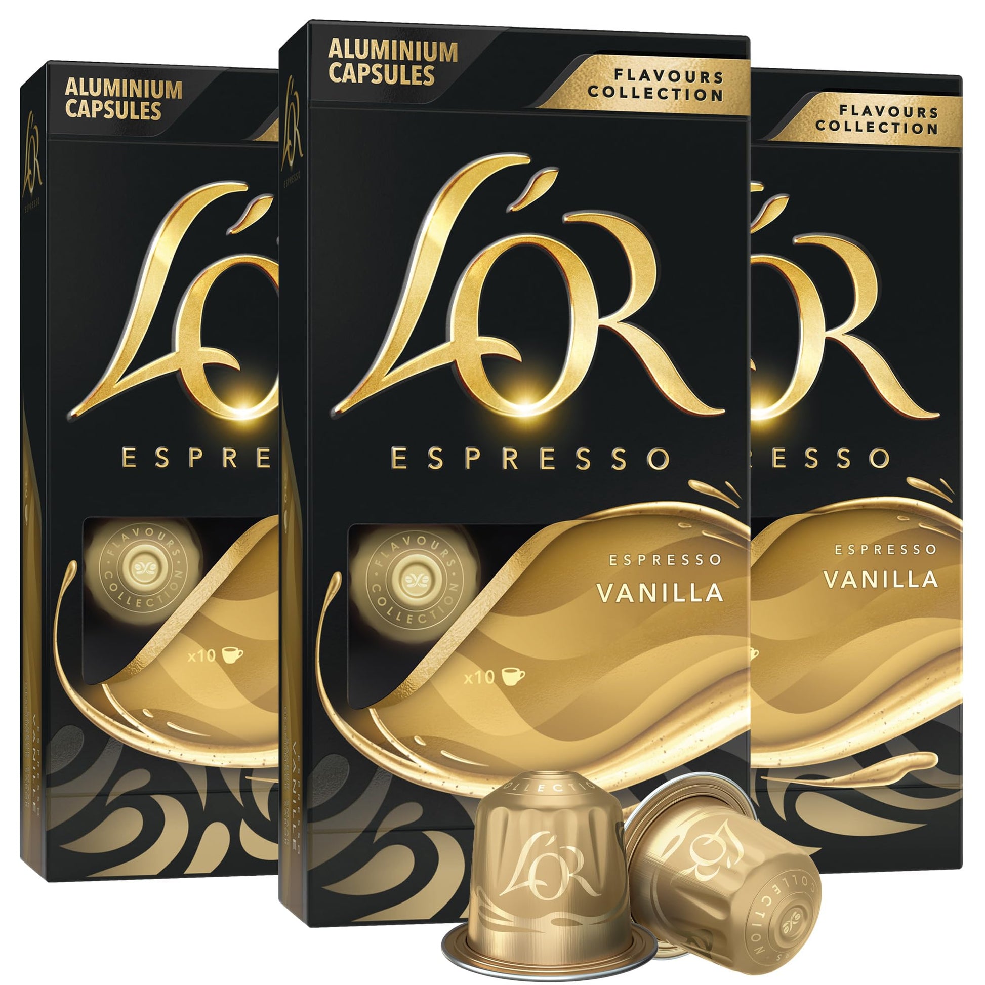 LOr Espresso Units  30 Count Vanilla  Single-Serve Aluminum Coffee Units Compatible With The LOr Barista System & *Nespresso Oriflavor Blendal Machines