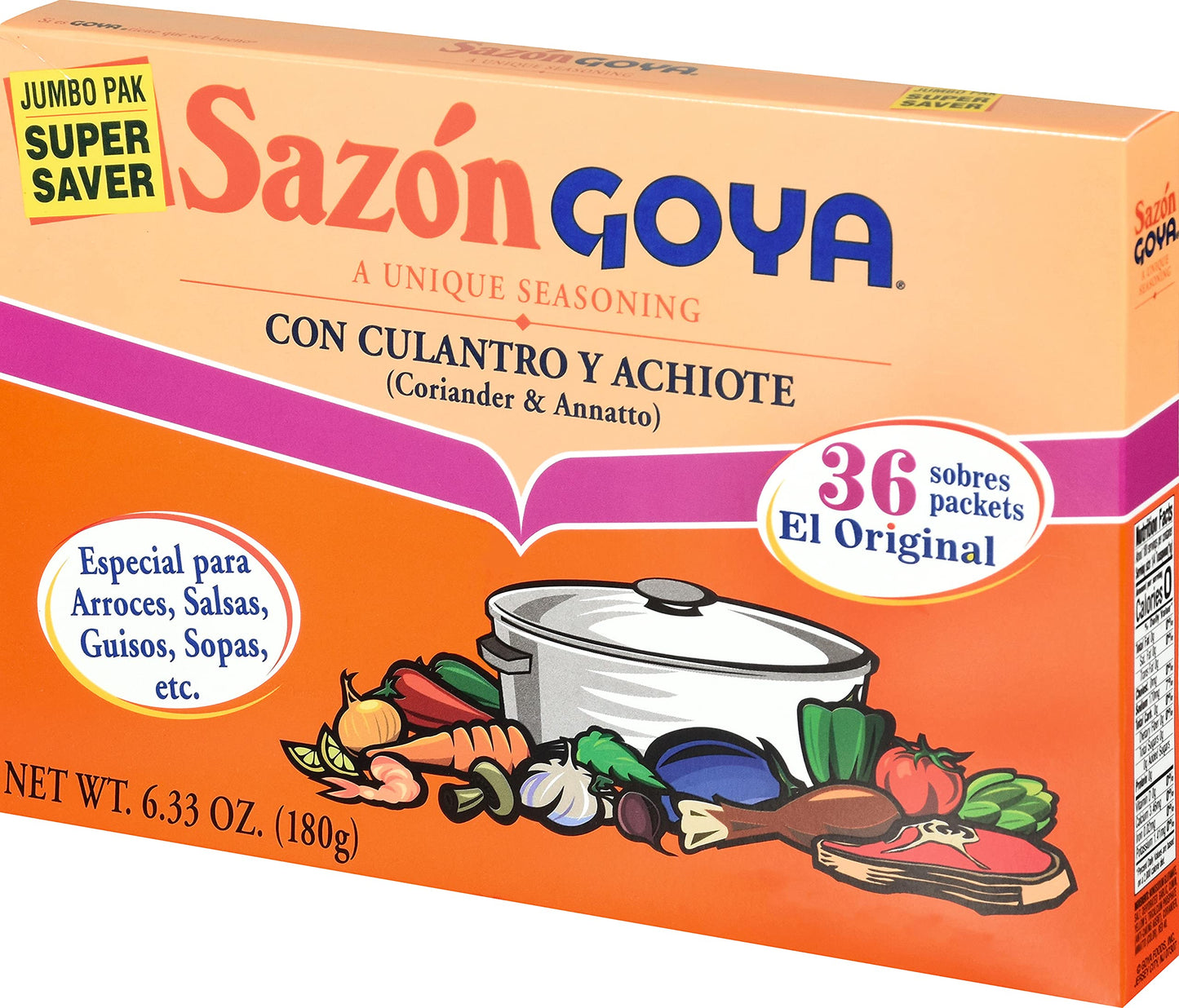 Goya Foods Saz  n Seasoning with Coriander & Annatto, 6.33 Ounce (Pack of 1)
