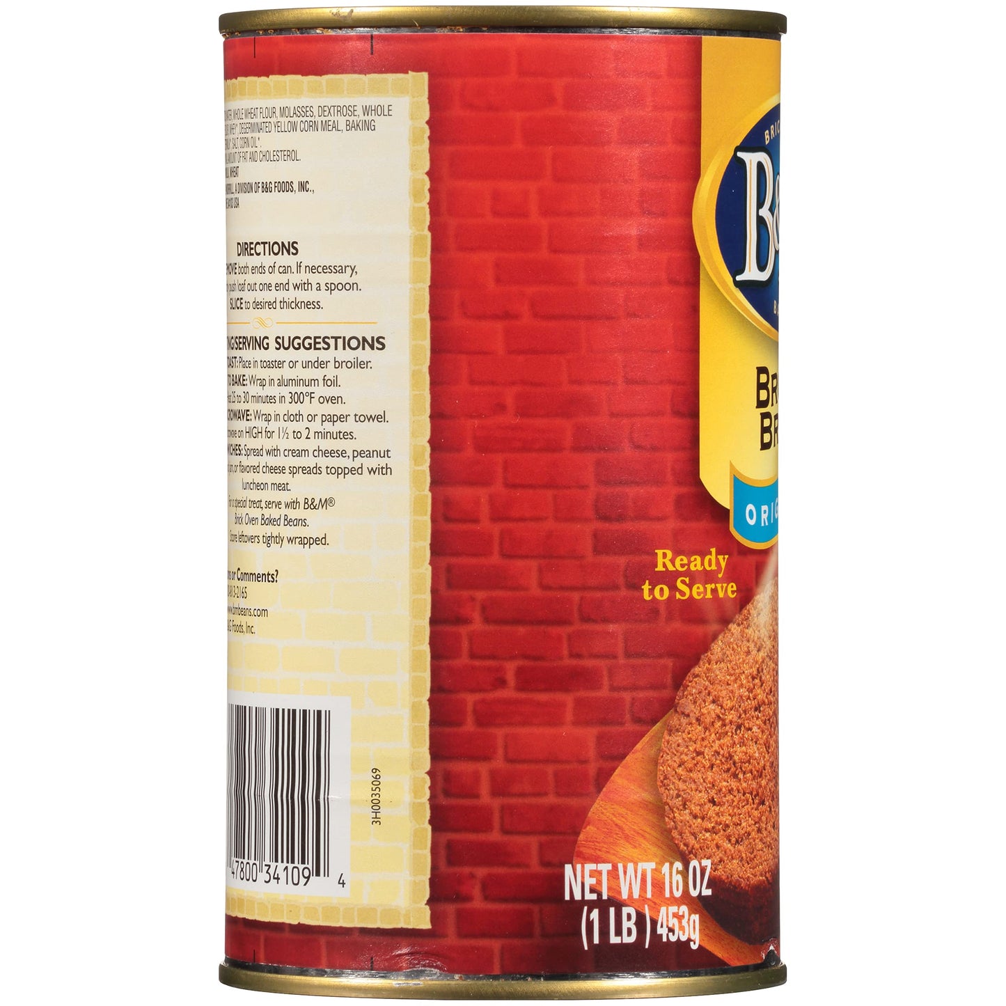 B&M Brown Bread Original - 16-Ounce, 1 Pound (Pack of 1) - Fresh and Delicious