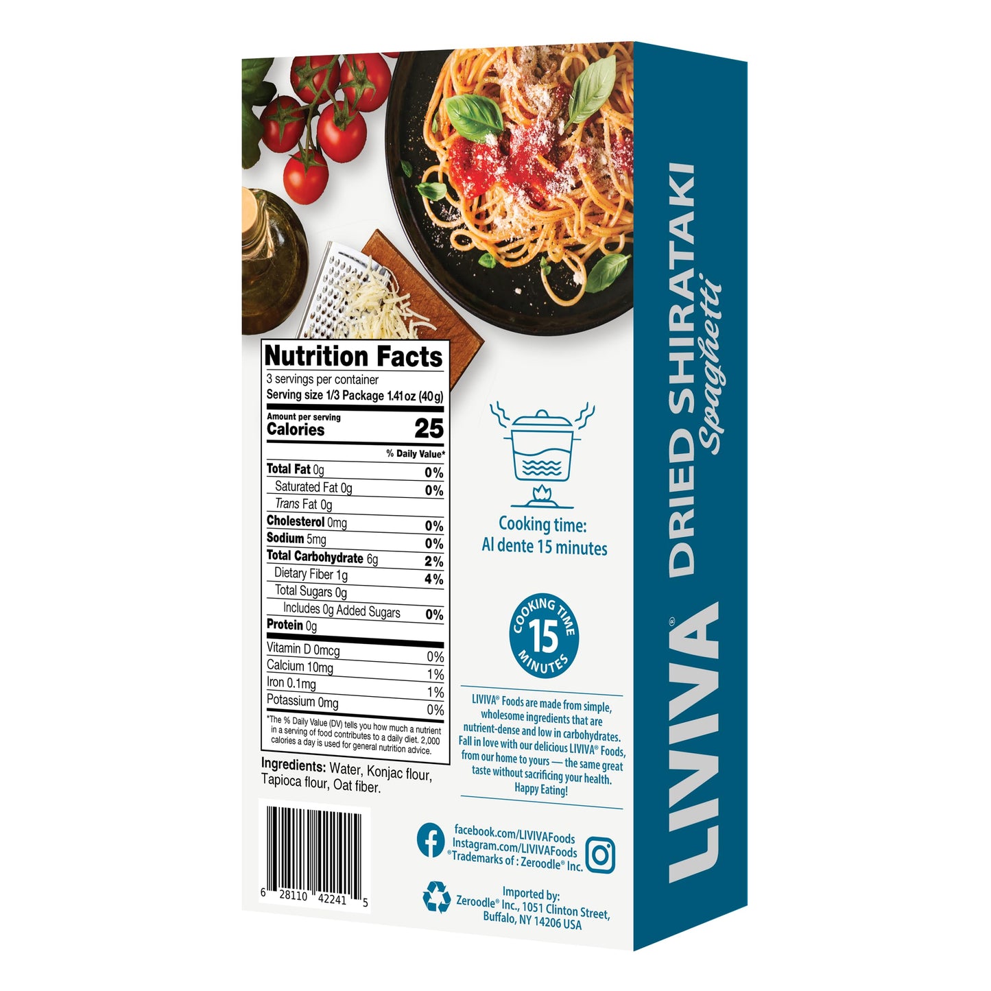 Liviva Foods Dried Shirataki Spaghetti - 6 Pk - Certified Gluten Free, Non-Gmo, Vegan, Halal, Kosher, Plant-Base, Keto & Low Carb, Only 5 Netcarbs, 25 Calories, Diabetic-Friendly, Taste And Cook Like Spaghetti.