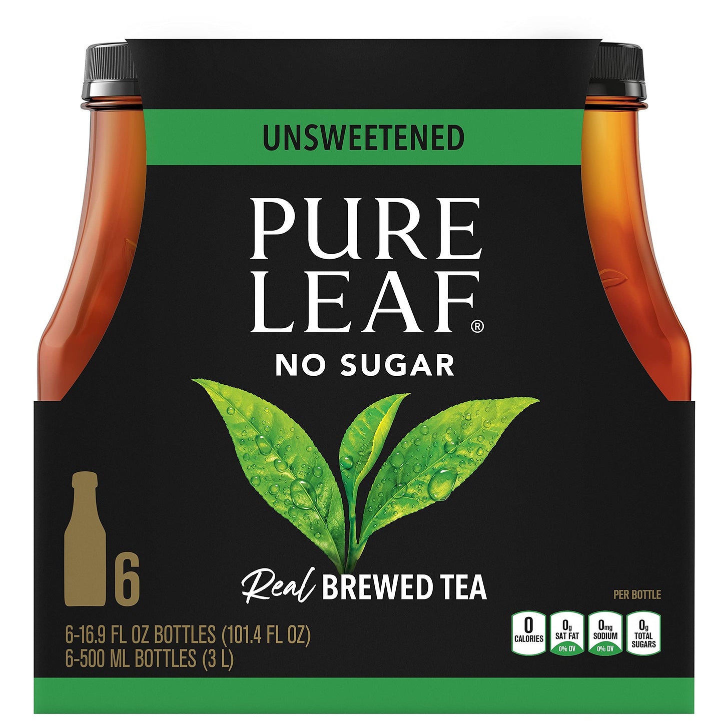 Pure Leaf Unsweetened Tea, 16.9 Fl Oz (Pack of 6)