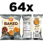 Frito Lay Baked Lay’s Potato Chips, Barbecue Flavor, Gluten Free, 50% Less Fat, 1.125 oz Bags, 64 Pack
