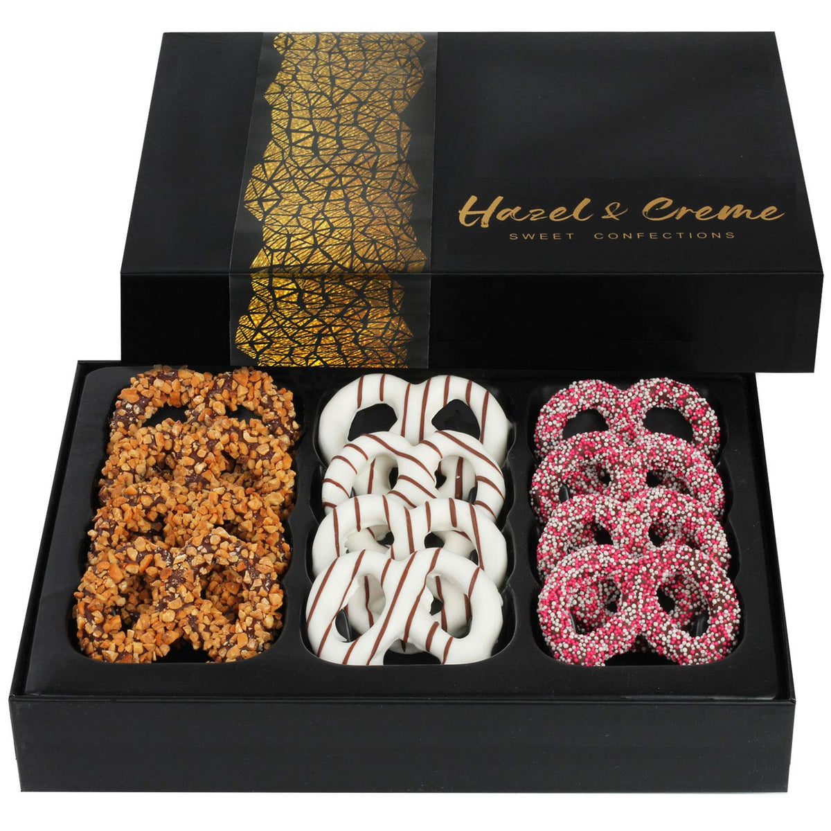 Pretzel Gift Basket - Kosher Chocolate Covered Pretzels - Gourmet Basket Filler - Anniversary  Corporate  Birthday  Holiday  Employee Appreciation