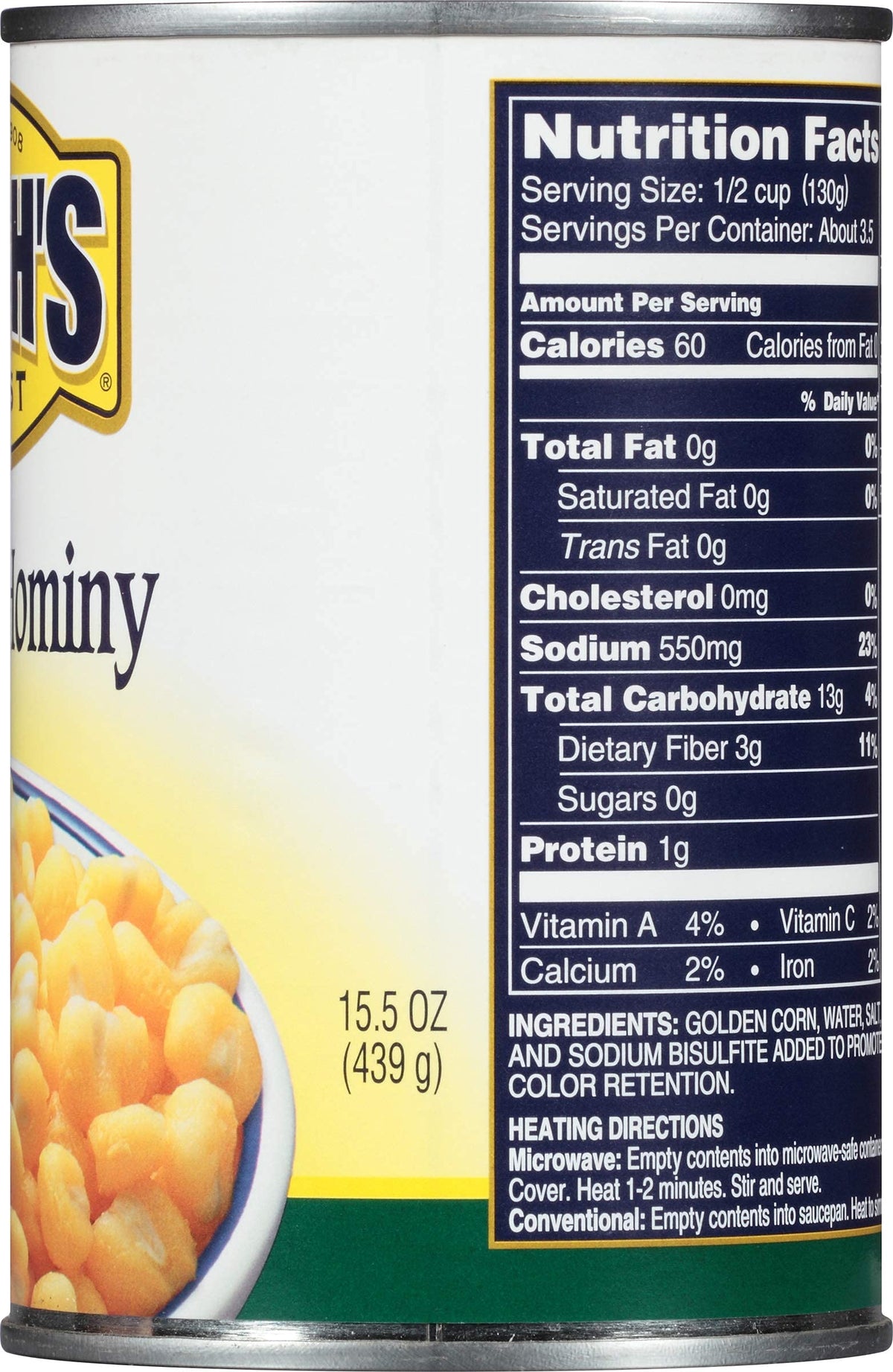 Bush'S Best Baked Beans, Golden Hominy, 15.5 Oz (Pack Of 8)