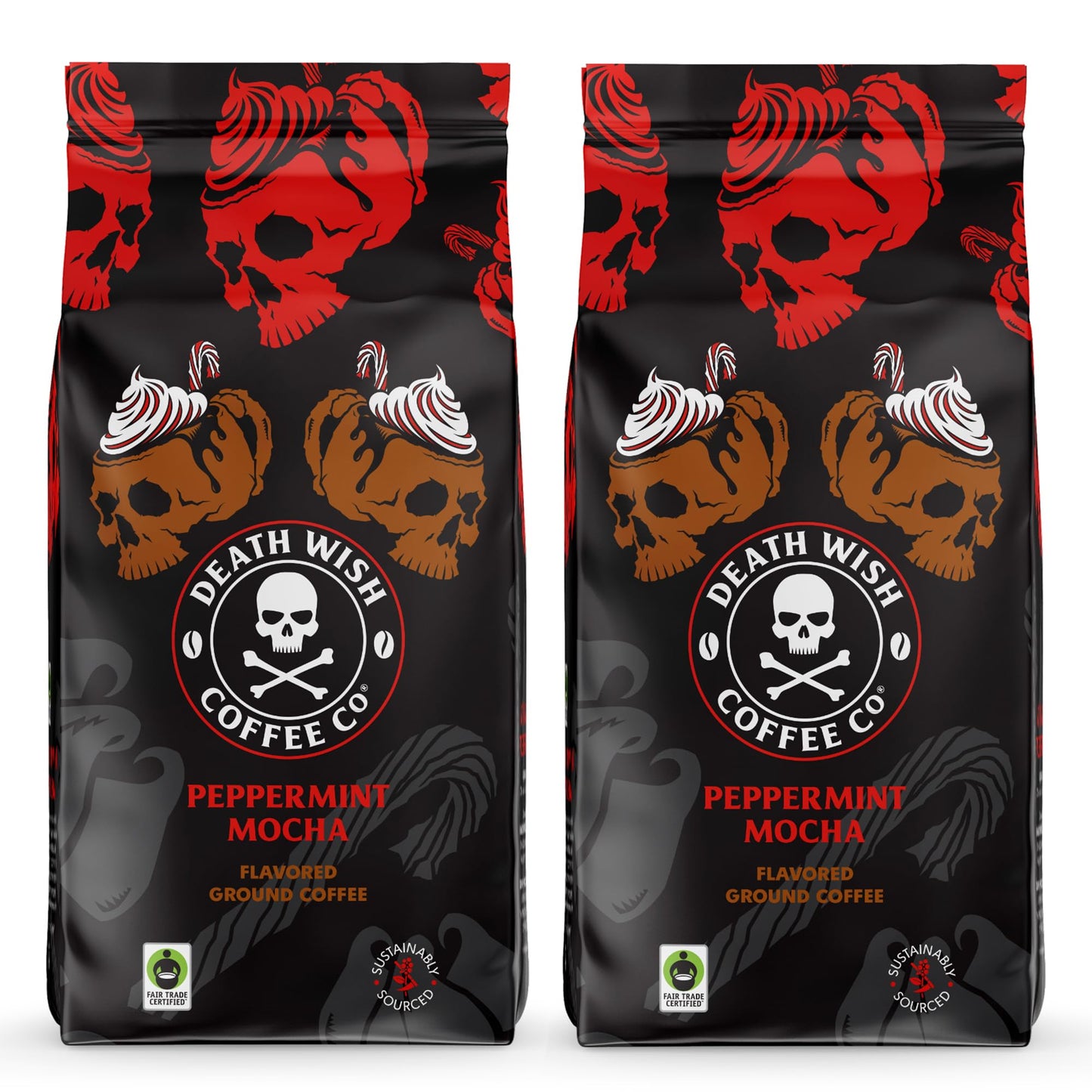 Death Wish Coffee - Peppermint Mocha Flavored Ground Coffee (18 Ounce)