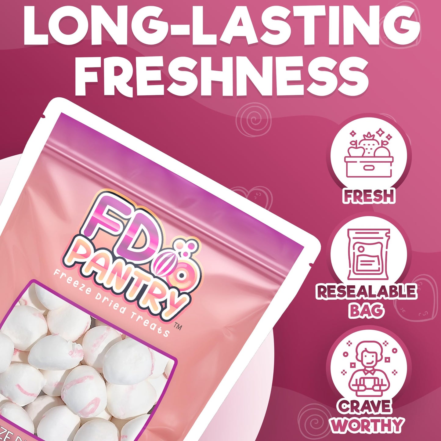Freeze Dried Candy - Freeze Dried Salt Water Peppermint Taffy Treats (Peppermint 2.75 Oz)
