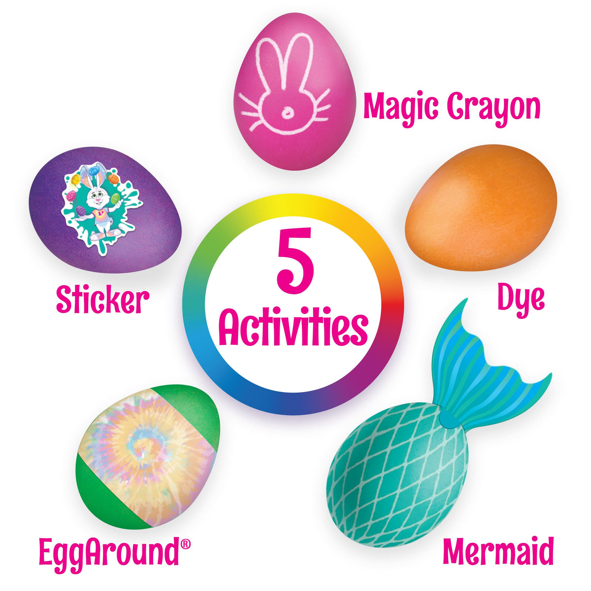 Paas Easter Egg Decorating Bundle, Includes 1 Deluxe Kit, 1 Mermaid Tails Egg Dying Kit, And Paas Whiskers For Easy Egg Dying, F