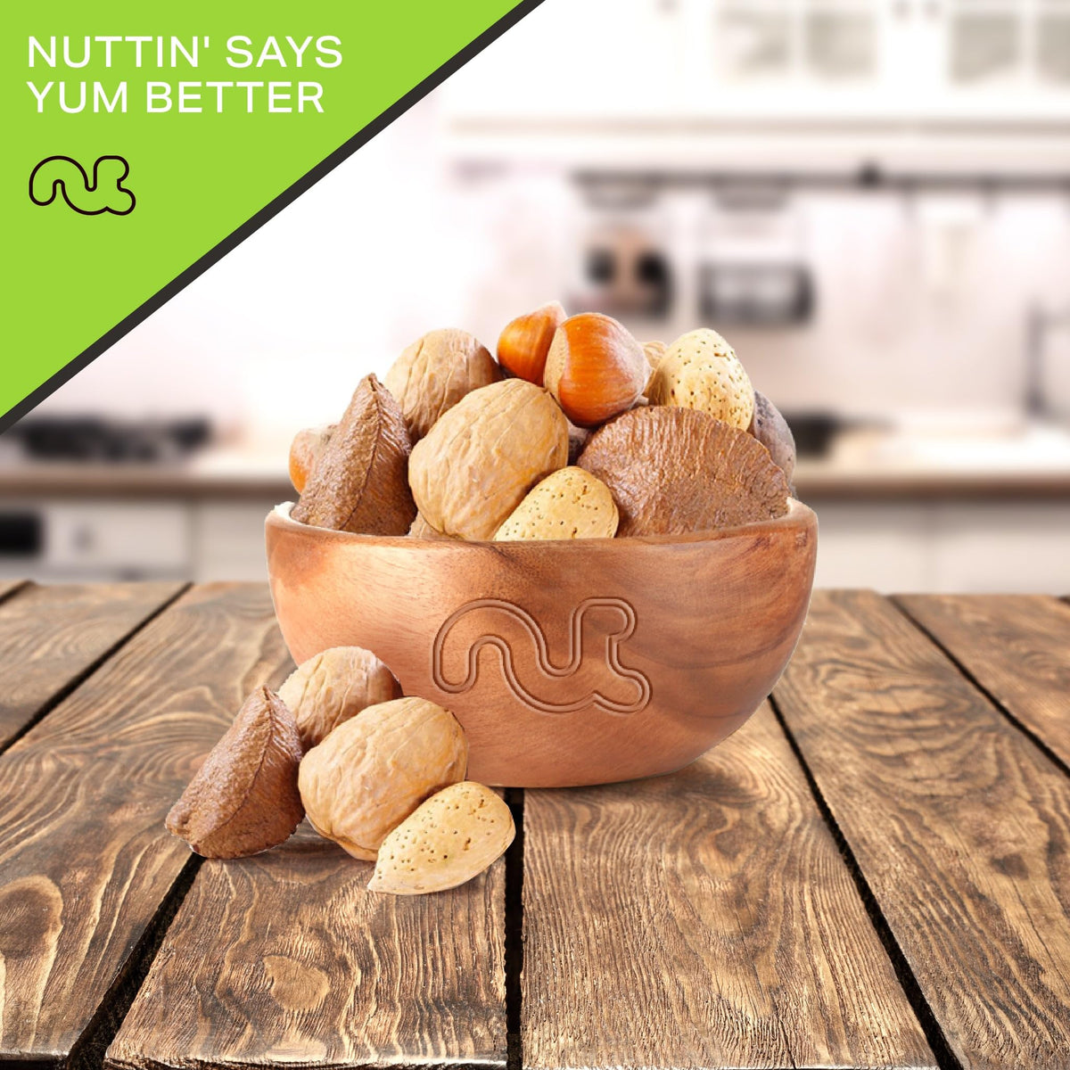 Nut Cravings Mixed Nuts in Shell - Brazil, Walnuts, Filberts, Almonds, Pecans, 16oz Resealable Bag, Healthy Snack