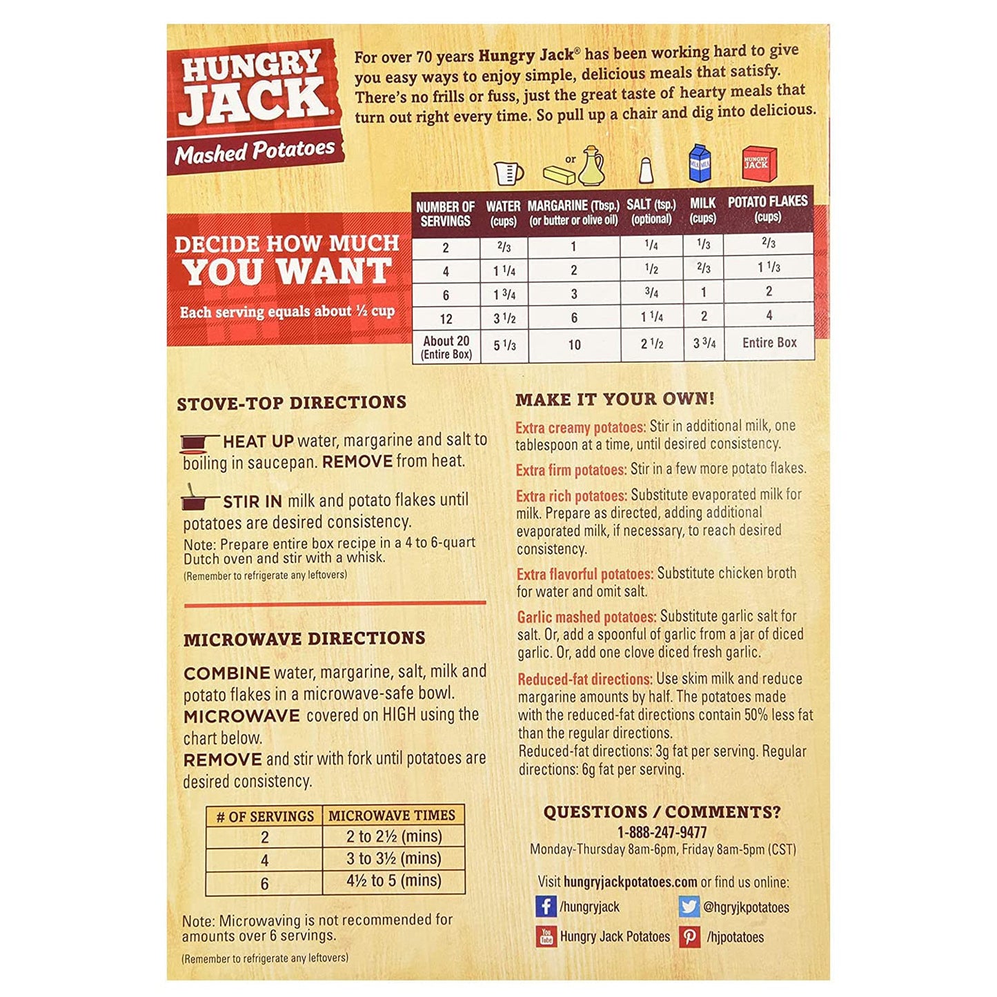 Hungry Jack Mashed Potatoes, 15.3 oz