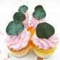 Sugar Robot Edible Eucalyptus Leaves, Dark Green, 2x2 inches, Set of 24, Premium Crafted, Made in the USA