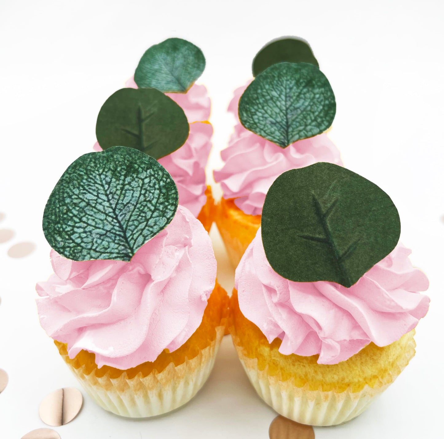 Sugar Robot Edible Eucalyptus Leaves, Dark Green, 2x2 inches, Set of 24, Premium Crafted, Made in the USA