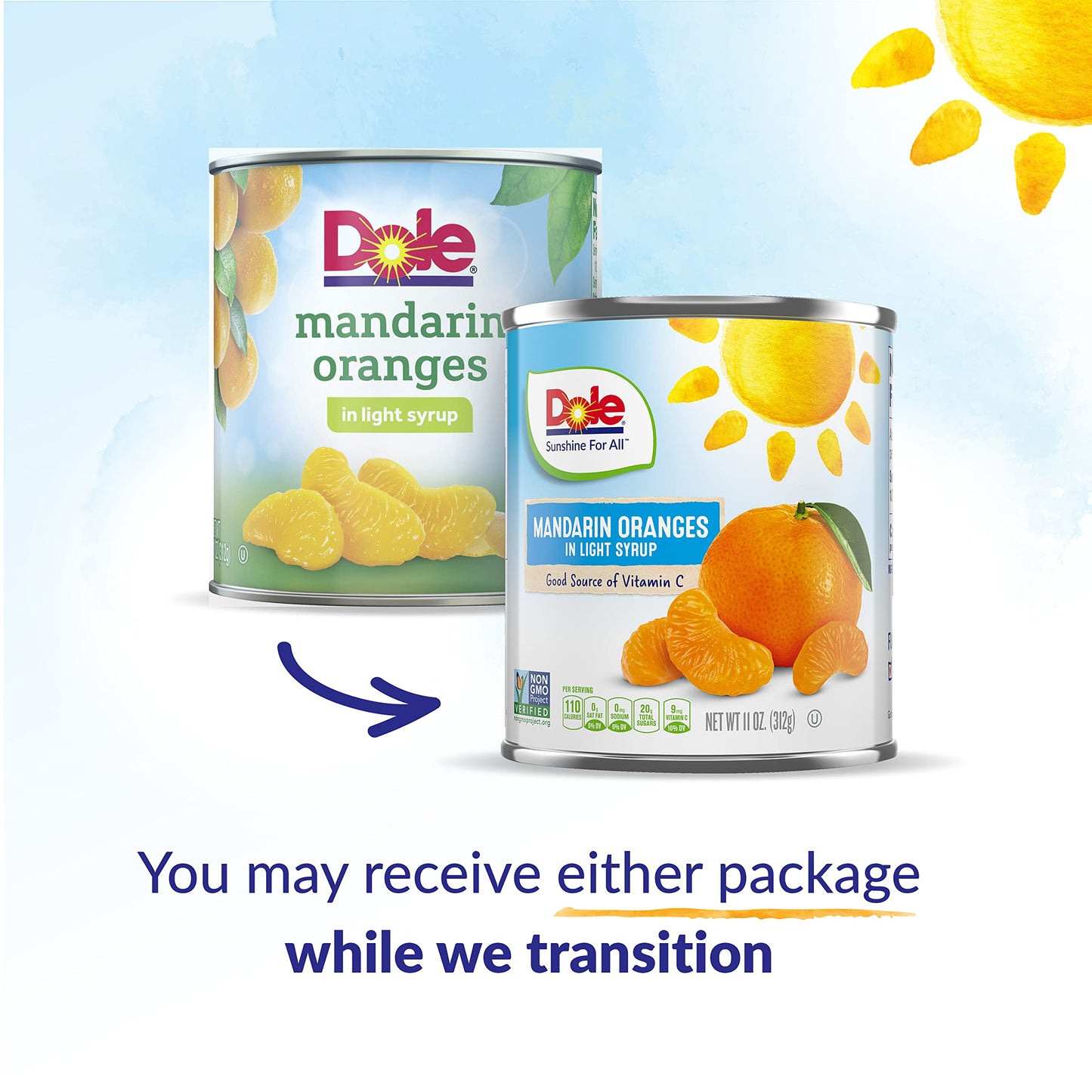 Dole Mandarin Oranges in Light Syrup - Dole Canned Fruit - Rich Source of Vitamin C - 11 oz Cans - 12 Pack