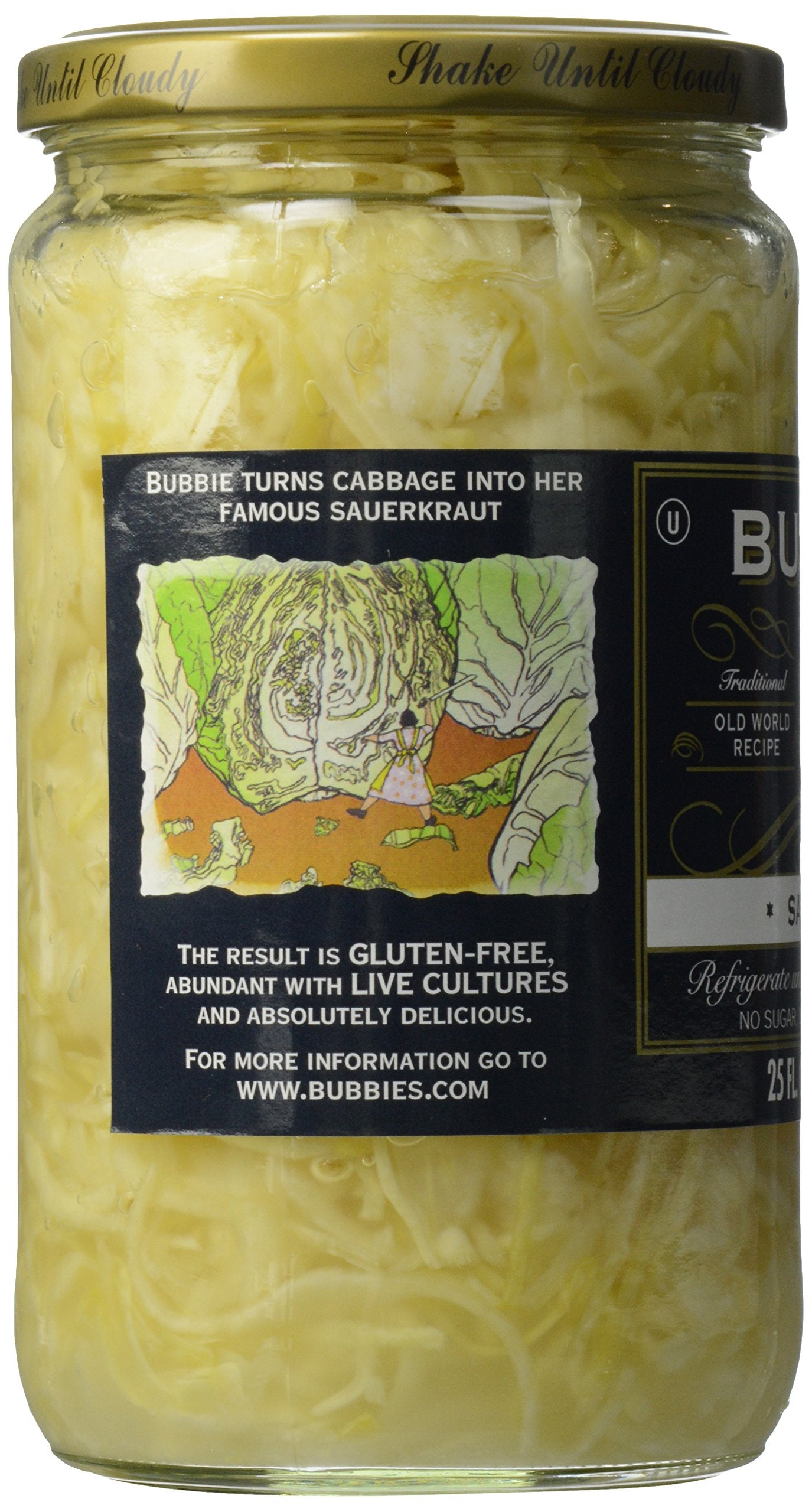 Bubbies Sauerkraut 25.0 OZ(Pack of 3)