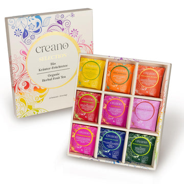 Creano Organic Herbal & Fruit Tea Gift Set - 45 Organic Tea Bags In 9 Dreamy Varieties - 90 G*