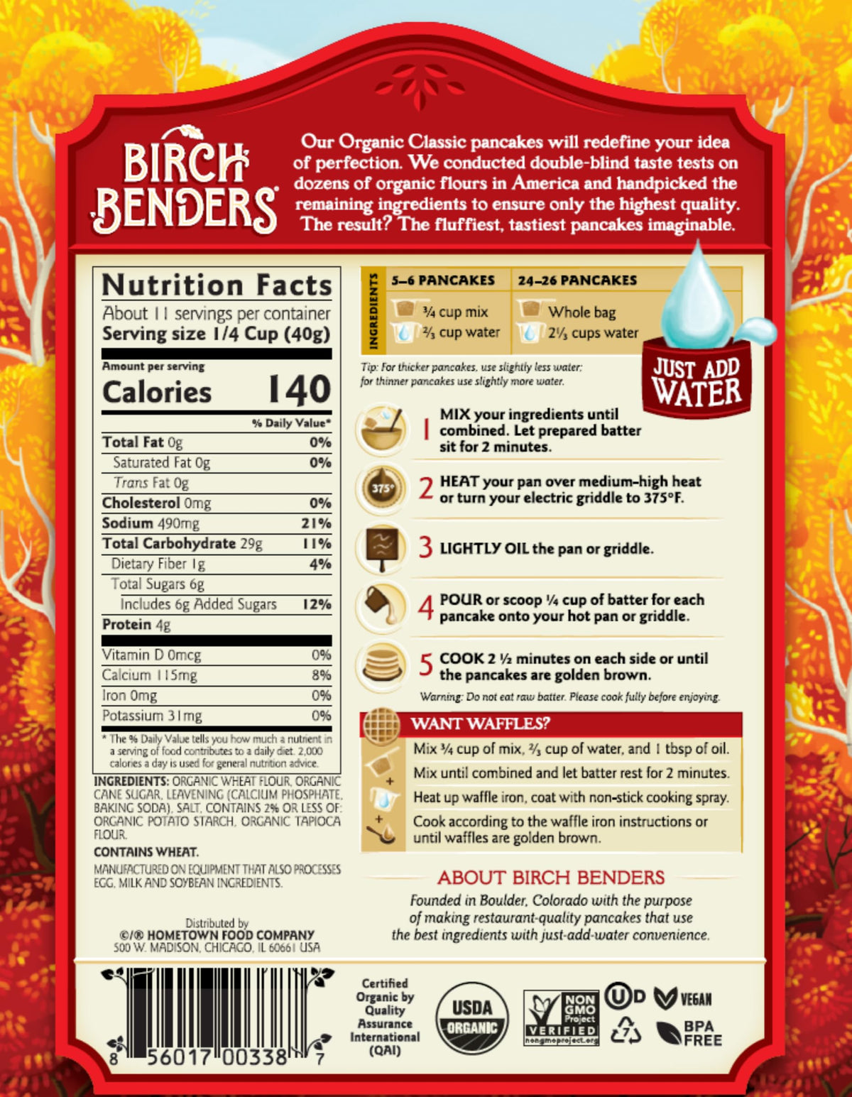 Birch Benders Organic Classic Pancake And Waffle Mix, 16 Oz (Pack Of 2)