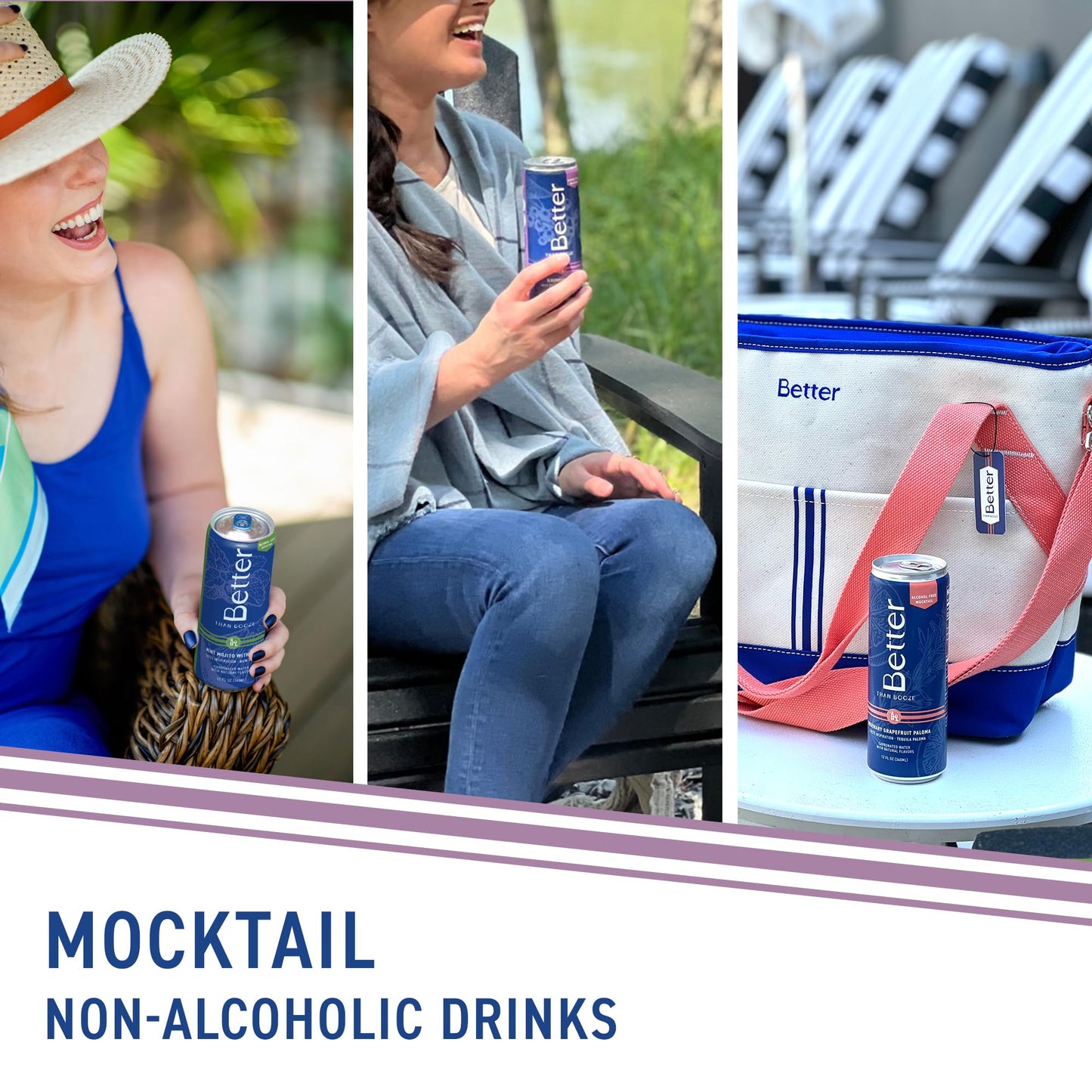 Better Than Booze Non-  ic Mocktail Drinks, 24 Pack,   -Free Variety Case